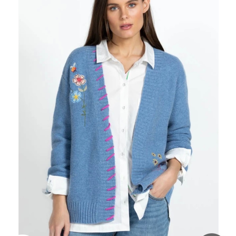 Johnny Was Elliot embroidered cardigan